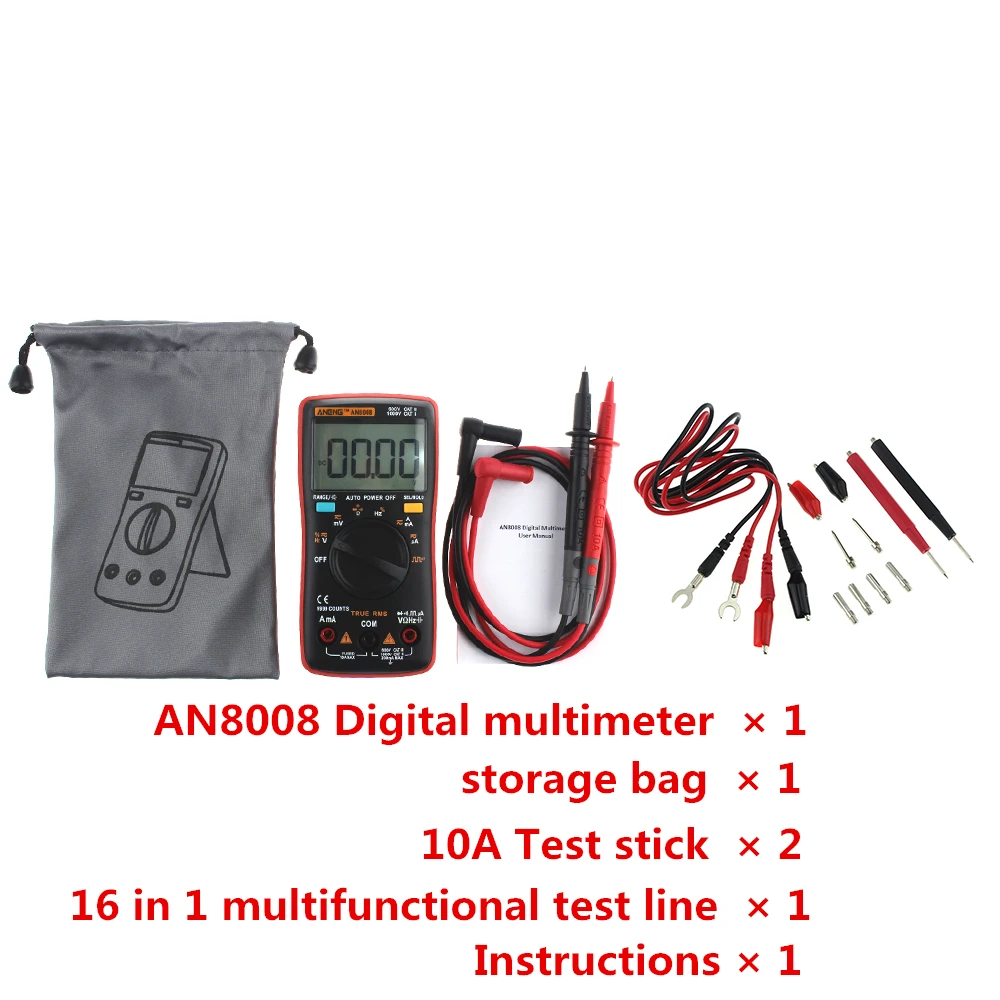

New ANENG AN8008 True-RMS Digital Multimeter 9999 counts Square Wave Backlight AC DC Voltage Ammeter Current Ohm Auto/Manual
