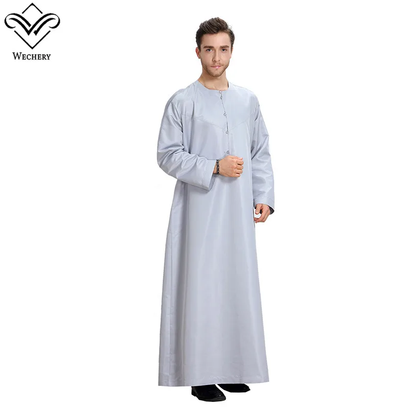 Одежда Wechery для мужчин Saudi Арабская модная свободная однотонная белая серая