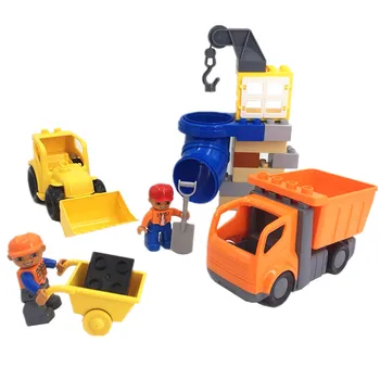 

Diy Busy Construction Site Dumptruck Excavator Building Block Bricks Duploed Toys for Children Christmas