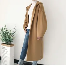 Осень и зима Женская мода шерстяное пальто Смеси