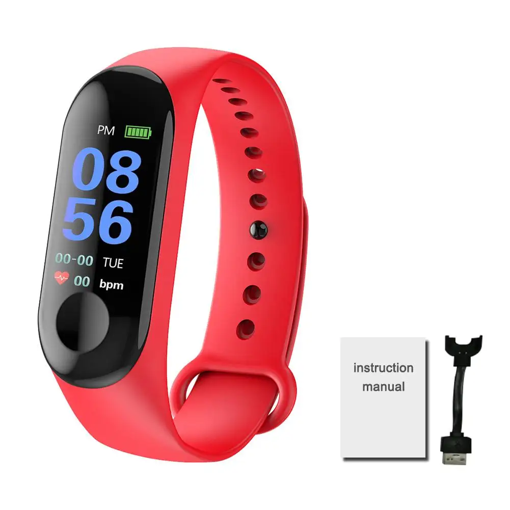 

M3 Fitness Tracker Waterproof Pedometer Color Screen Smart Bracelet With Heart Rate Blood Pressure Monitor Smart Watch Tracker