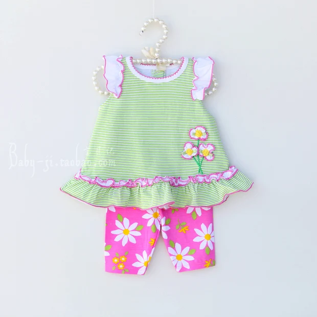 2014 summer 1 2 years old girls clothing baby clothes 100 cotton set kid clothing girls suit