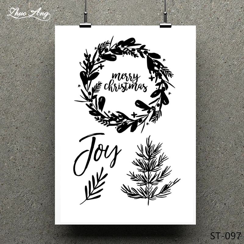 

ZhuoAng Christmas wreath Clear Stamp for Scrapbooking Rubber Stamp Seal Paper Craft Clear Stamps Card Making