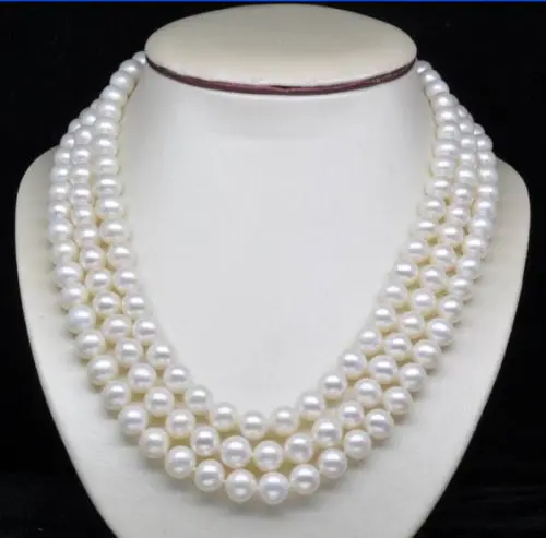 

Free shipping >>>>>NEW PERFECT GORGEOUS 50"10-11MM AKOYA NATURAL WHITE PEARL NECKLACE