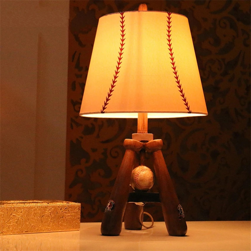 American Warm Baseball Table Lamps Living Room Boy Kids Room