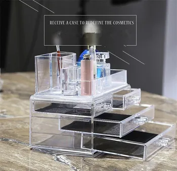 

Desk Makeup Organizer Case Storage Drawer Insert Jewelry Box Holder Makeup Organizer Transparent Acrylic Cosmetic