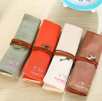 

by dhl or ems 100pcs Canvas Wrap Roll Up Makeup Bag Case Holder Makeup Brush Retro Romantic Bag Pouch Srorage Bag Toiletry Kit