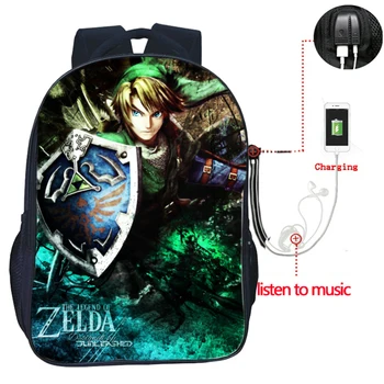 

Beautiful The Legend of Zelda USB Charge Bags Men Women Boys Girls Backpack Fashion Laptop Backpack Beautiful knapsack for Teens