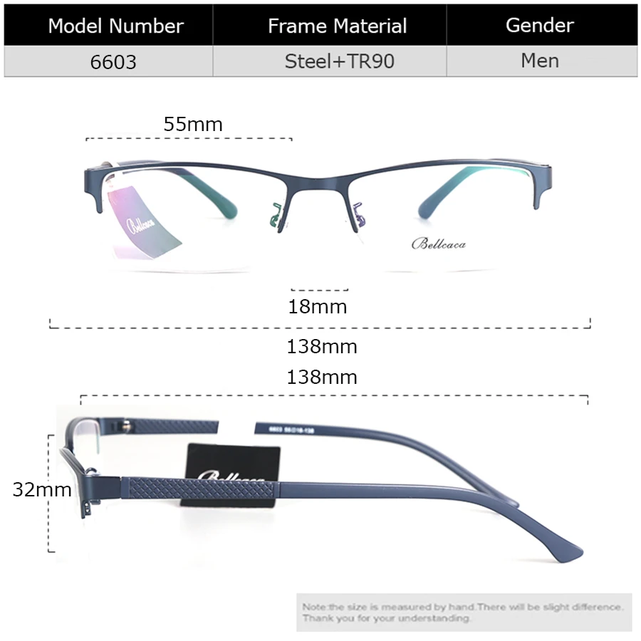 Bellcaca, мужская оправа для очков, компьютерные оптические очки по рецепту, очки для близорукости, прозрачные линзы, оправа для мужских очков, 6603