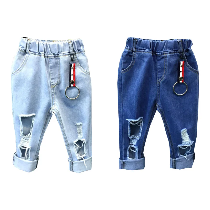 DFXD 2017 High Quality Kids Pants Children Holes Jeans Fashion Denim