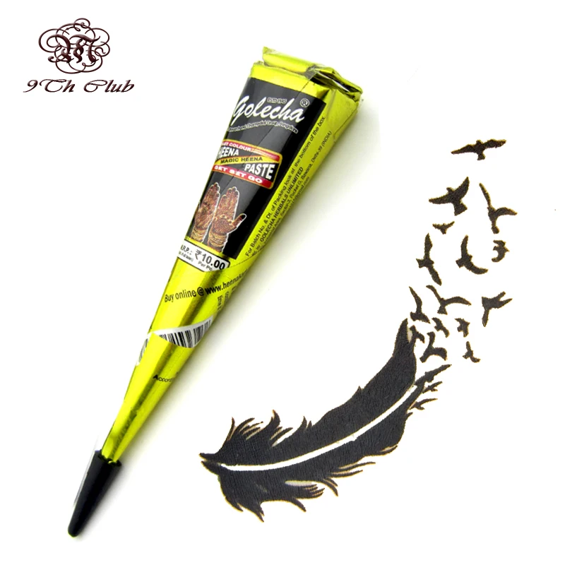 1pcs black golecha henna tattoo paste cones indian mehndi 1pcs black golecha henna tattoo paste cones indian mehndi