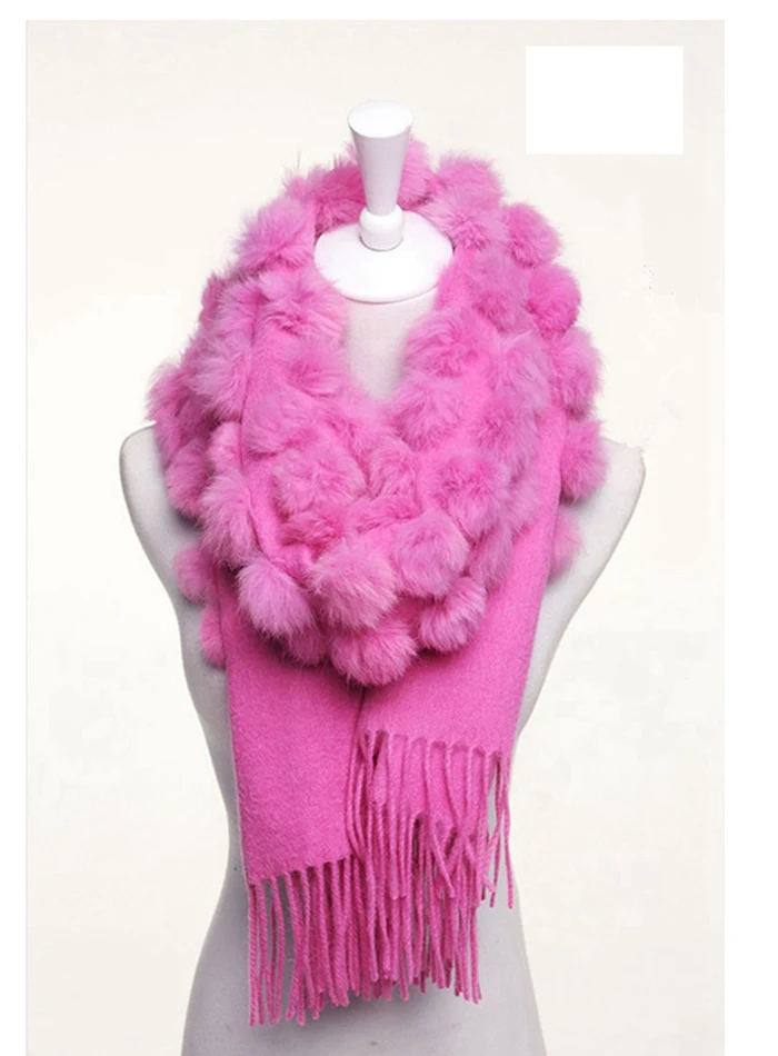 winter scarf women real fur shawls (30)