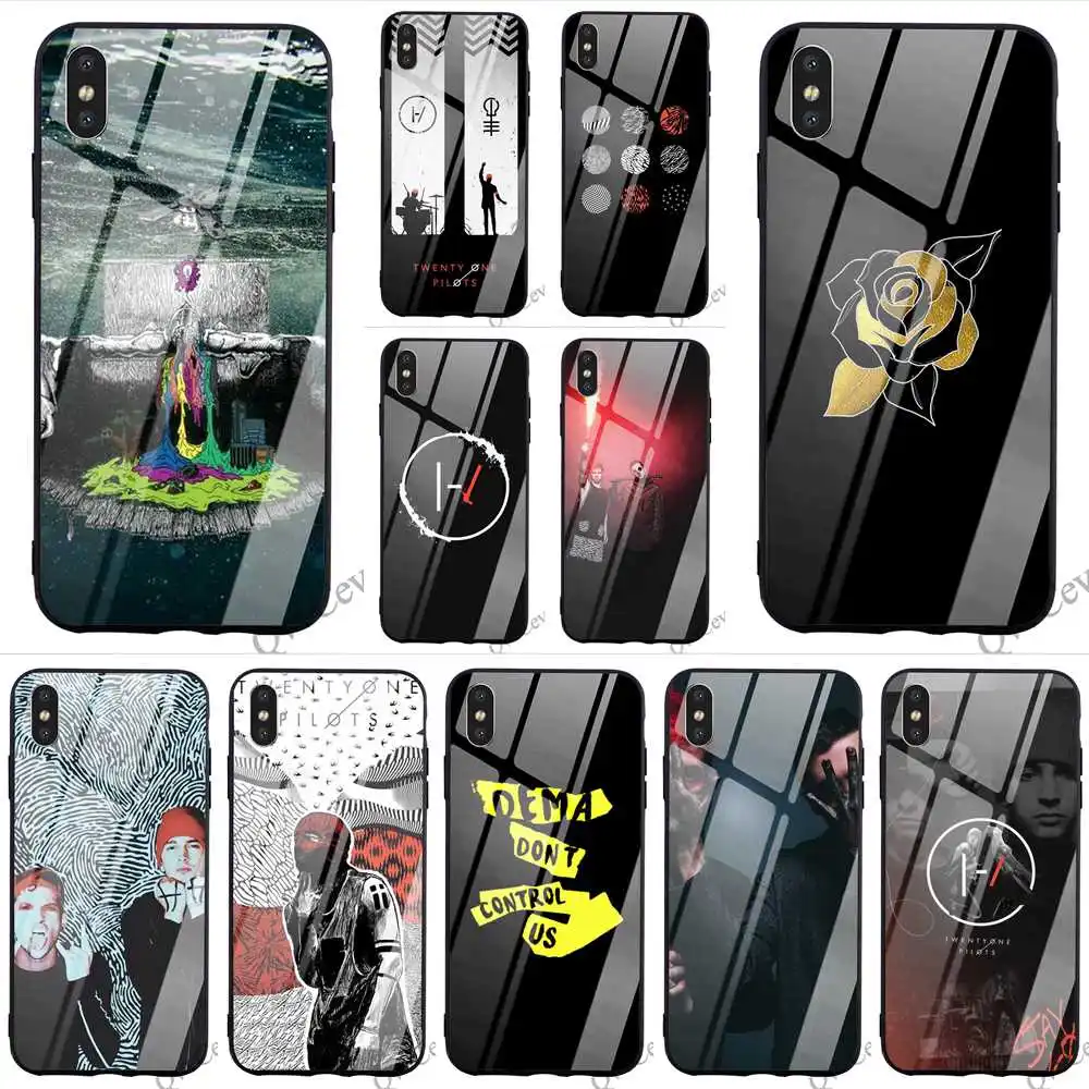 

Shockproof Twenty One Pilots Tyler Joseph Tempered Glass Phone Cover for iPhone 6S Case 8 XR X 7 Plus 6 5 5S SE Xs Max Back