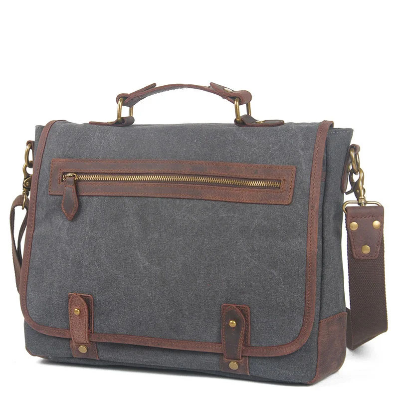 

2019 Canvas bags European and American leisure bags with one shoulder slanting men's bags British portable leisure briefcase