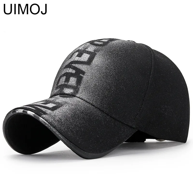 

UIMOJ Spring Autumn Baseball Caps Letter Spray Printing Caps Adjustable Casual Sunshade Cap for Women Men
