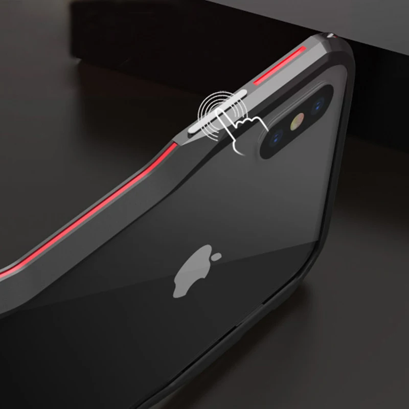 For Apple iphone X Case Luxury Cover Bumper Thin Hard 3D 360 Protective Shell Metal Bumper for iphoneX 8 Aluminium Frame Armor
