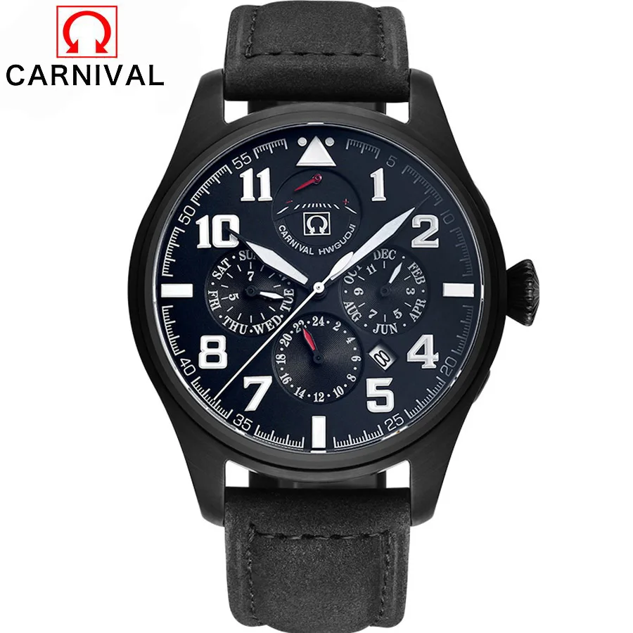 Карнавальный Топ бренд водонепроницаемые противоударные серии механические часы для мужчин дайвинг 100 м спортивные военные часы Роскошные - Цвет: Черный