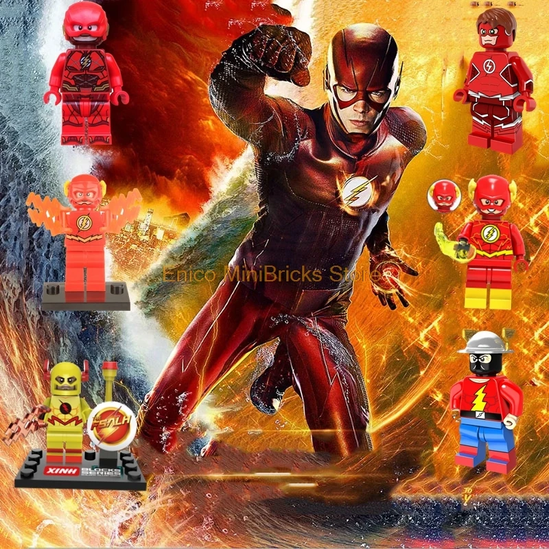 

The Flash Movie Set DC Super Heroes Figures Black Reverse-Flash Black Flash Building Blocks Toys For Children Marvel Avengers