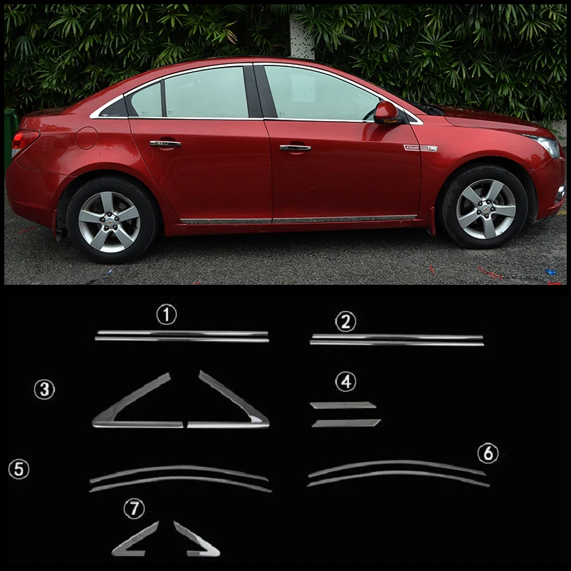 

Car Styling The door stainless steel decoration for Chevrolet Cruze 09~14 14p/lot
