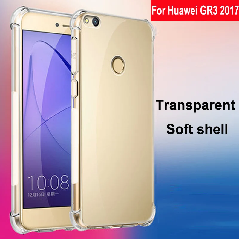 

Luxury Shockproof Clear Soft Case Capa For Huawei GR3 2017 Phone Case Silicone Back Cover For Huawei GR 3 TPU HuaweiGR3 Shell