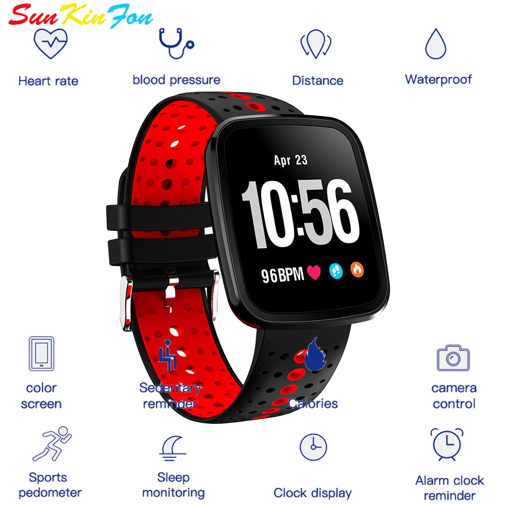 Smart Wristband A6 Bracelet Fitness Tracker Heart Rate Blood Pressure Monitor Smart Band for Huawei Honor 9i Play 10 V10 9 6A