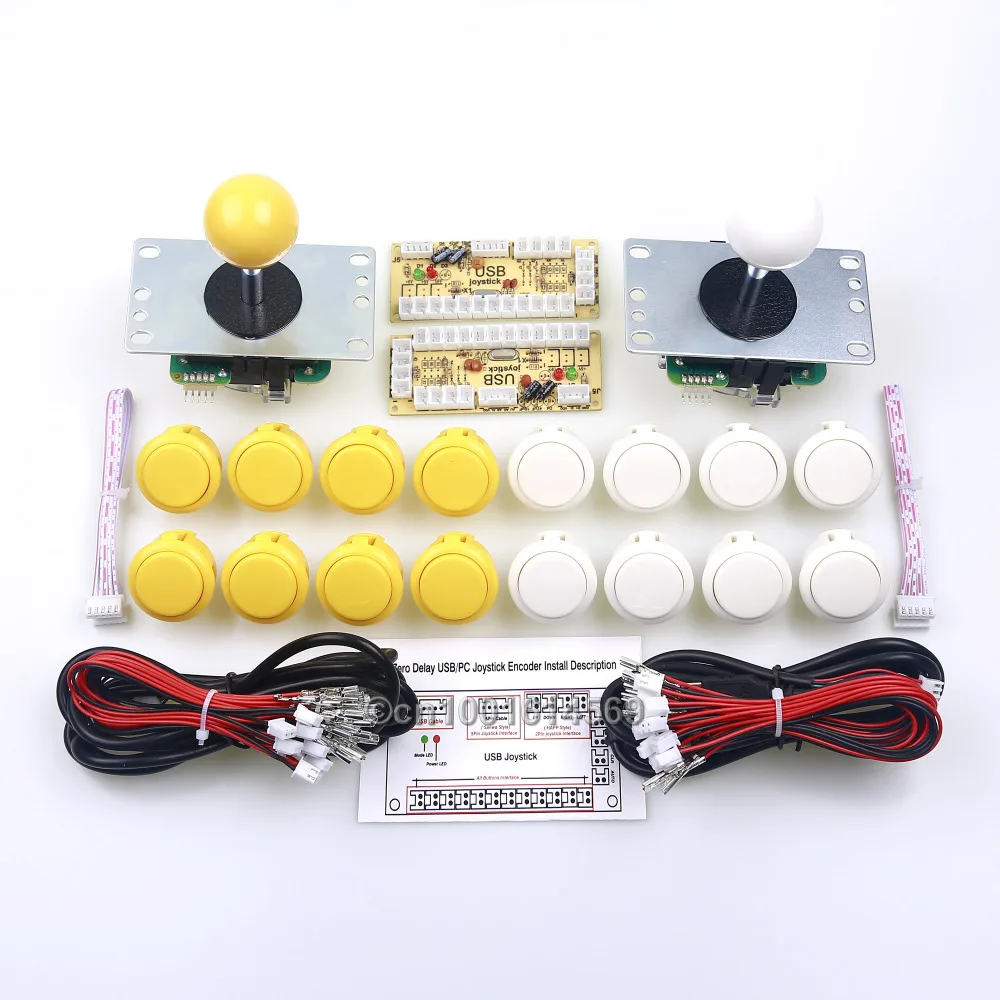 

Arcade Sanwa Bundle DIY Kits Parts 16 x Sanwa Button + 2 x Sanwa Joystick + 2 x USB PC Encoder For Arcade Raspberry Pi 2 Project