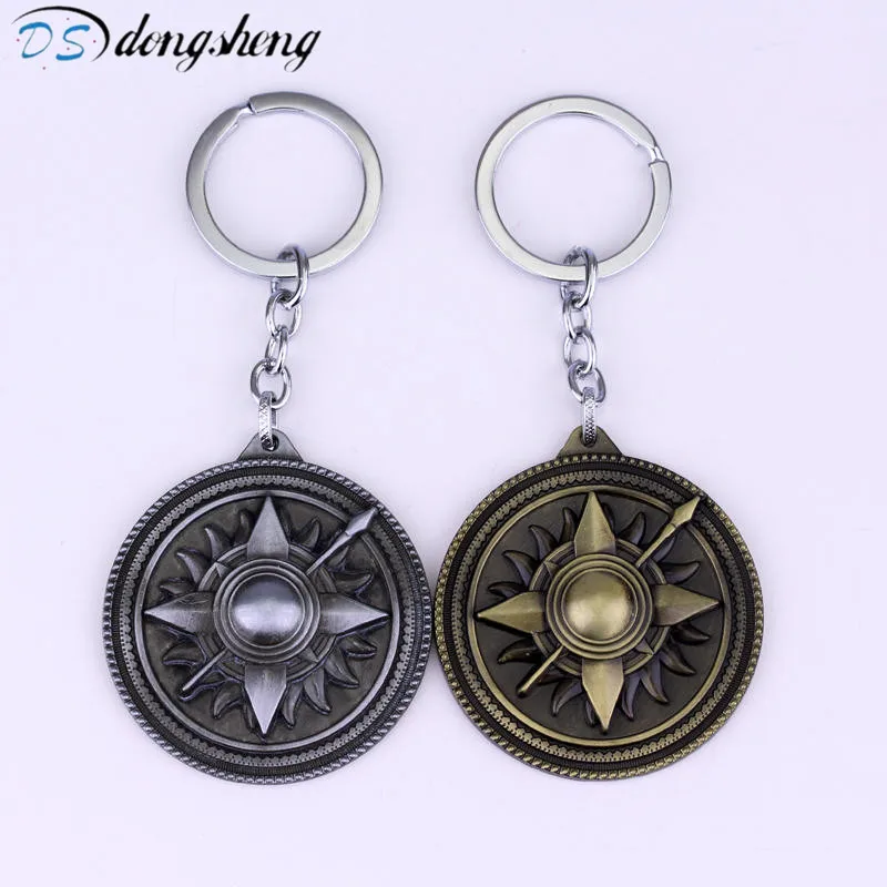 

dongsheng Game of Thrones Shield Round Coin Metal Keychain Pendant Key Chain Chaveiro Key Ring for Women and Men -50