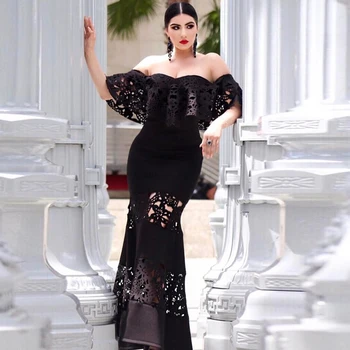 

2018 Newest Spring Bandage Dress Women Celebrity Short Sleeve Off Shoulder Sexy Hollow Out Maxi Dress Women Vestidos Wholesale