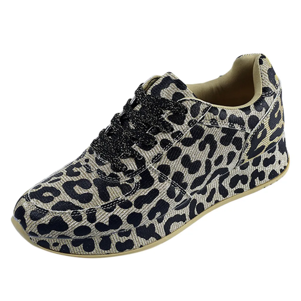 KANCOOLD/женская модная спортивная обувь с леопардовым принтом; Вулканизированная обувь на плоской подошве со шнуровкой; женские кроссовки; коллекция года; tenis feminino