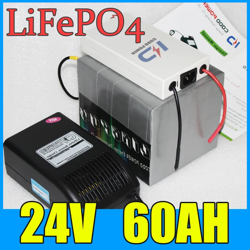 24V 60AH LiFePO4 Battery Pack , 1500W Electric bicycle Scooter lithium battery + BMS + Charger , Free Shipping 24V 60AH LiFePO4 Battery Pack , 1500W Electric bicycle Scooter lithium battery + BMS + Charger , Free Shipping