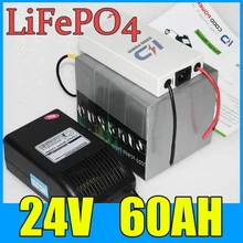 24V 60AH LiFePO4 Battery Pack , 1500W Electric bicycle Scooter lithium battery + BMS + Charger , Free Shipping