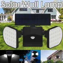 56 светодиодный 2 светодиодный панели 2200 мАч IP65 Водонепроницаемый 360 Вращающийся солнечный светильник Настенный светильник PIR датчик движения лампа безопасность открытый сад