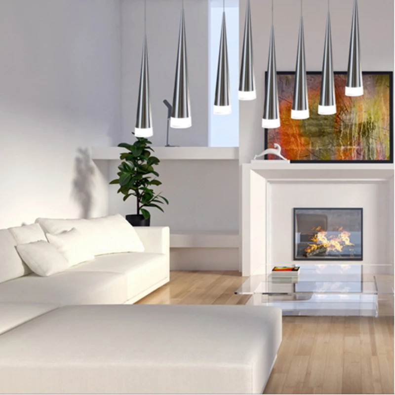 simple cone aluminum creative lamp chandelier simple taper aluminum creative table lamp Villa double staircase led chandelier