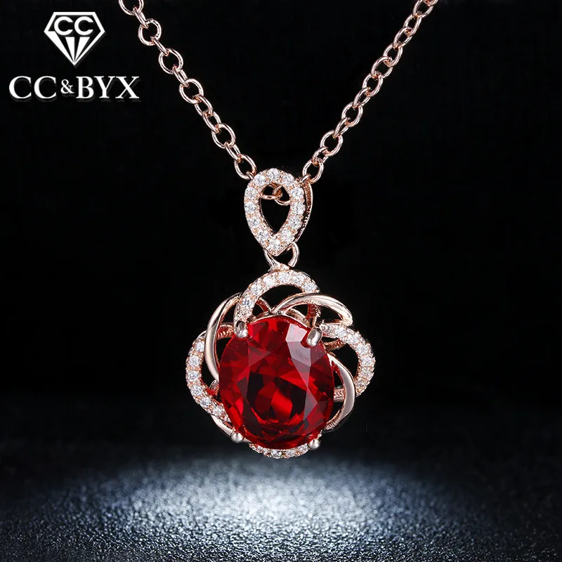 Красное Хрустальное винтажное ожерелье Kalung Rantai с фианитами для женщин