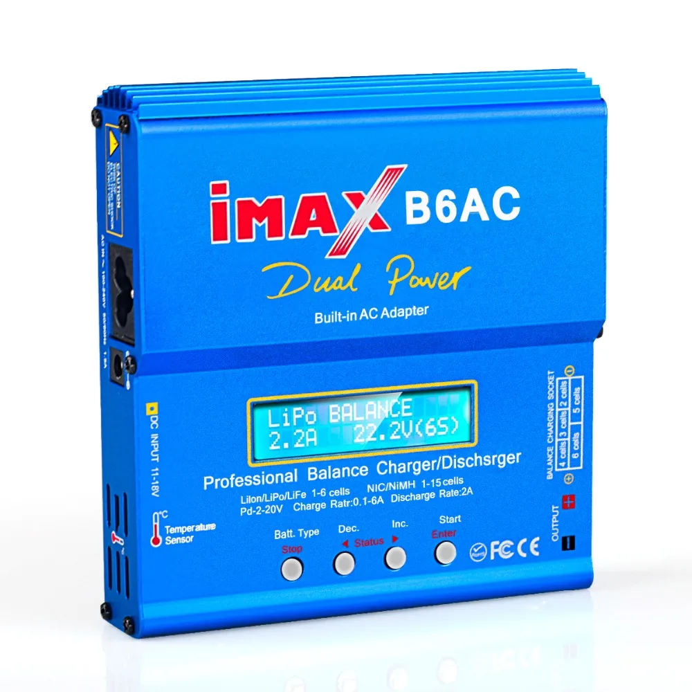 IMAX B6AC 80 Вт 6A баланс зарядное устройство двойной мощности RC Lipo батарея Dis зарядное устройство Lipo Nimh Nicd Батарея с цифровым ЖК-экраном