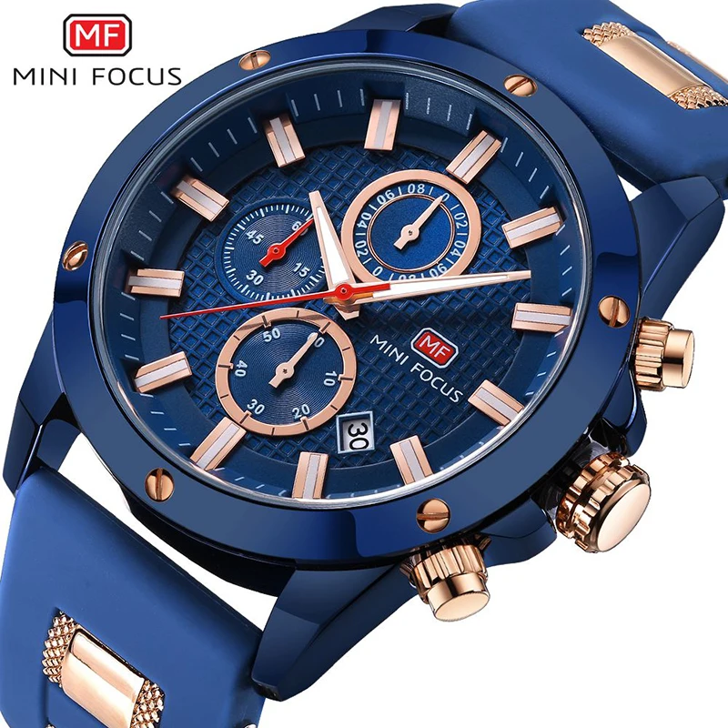 Mens Watches Top Brand Luxury MINIFOCUS Chronograph Sport Men's Wrist Watch 2019 Waterproof Silicone Military Male Cock Man 2019 (13)
