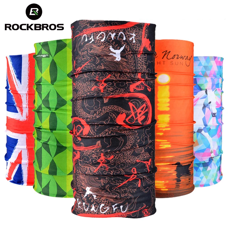 ROCKBROS الدراجات أغطية الرأس وشاح رياضي وجه مخيف قناع سلس باندانا الدراجة السحر الدراجات عقال قبعة دراجة معدات bmx