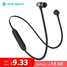 ROCKSPACE IPX4 Bluetooth 5,0 Беспроводной наушники Магнитная Дизайн Шум снижение вкладыши для тренажерного зала работает с микрофоном звук стерео