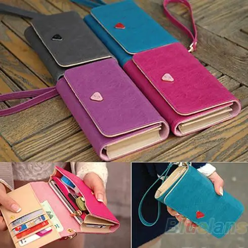  Women Lady Fashion Accessories Envelope Card Coin Wallet Leather Purse Case Cover Bag For Samsung Galaxy S2 S3 Iphone 4S 02NZ 