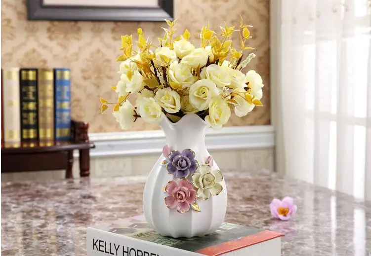 Кантри стиль керамическая ваза украшение, домашний обеденный стол Гостиная ТВ украшение шкафа, современный минималистичный ремесло