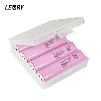 

LEORY 4pcs/lot 3.7V 3000mAh INR18650-30Q li-ion lithium Rechargeable Battery With Box For Samsung INR18650-30Q li-lon Battery