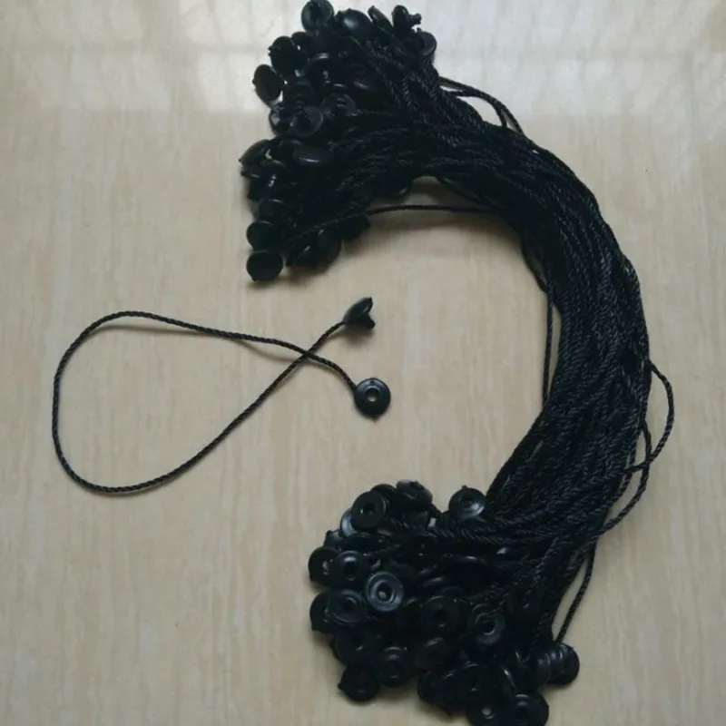 

1000pcs , 7.5 inches Black round polyester tag cords for clothing ropes swing tag strings Snap Lock Fastener