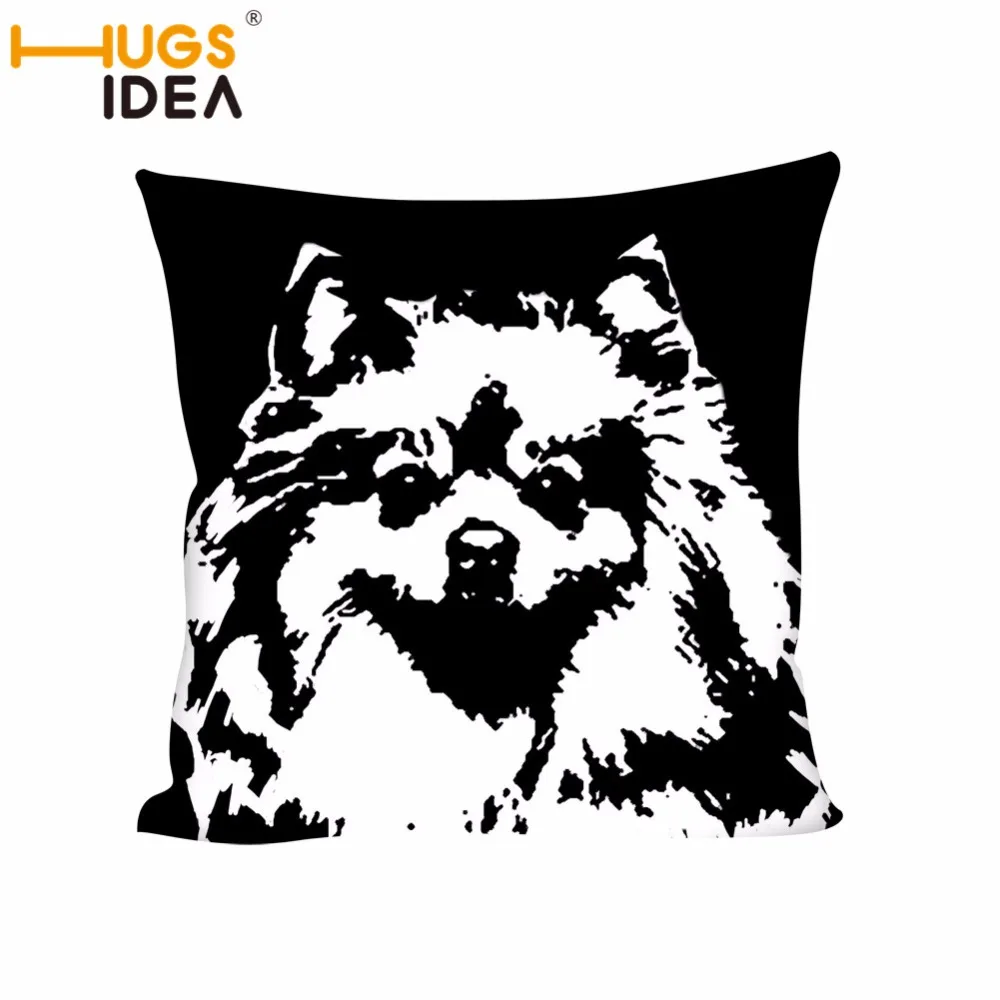 

HUGSIDEA Pomeranian Pillow Cover Pug Dog Pillowcase Sofa Cushion Cover Decorative Throw Pillowcase Car Seat Pitbull Pillow Cover