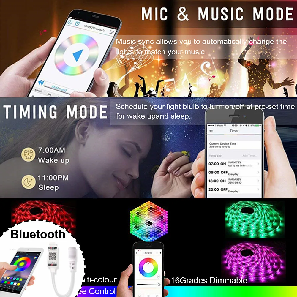 5M 5050 RGB/RGBW Светодиодные ленты Водонепроницаемый ИК/RF/Wi Fi/Bluetooth контроллер неоновая