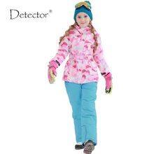 Detector Girls ski jacket Winter Outdoor Children Clothing Set Windproof Ski Jackets Pants Kids Warm Skiing