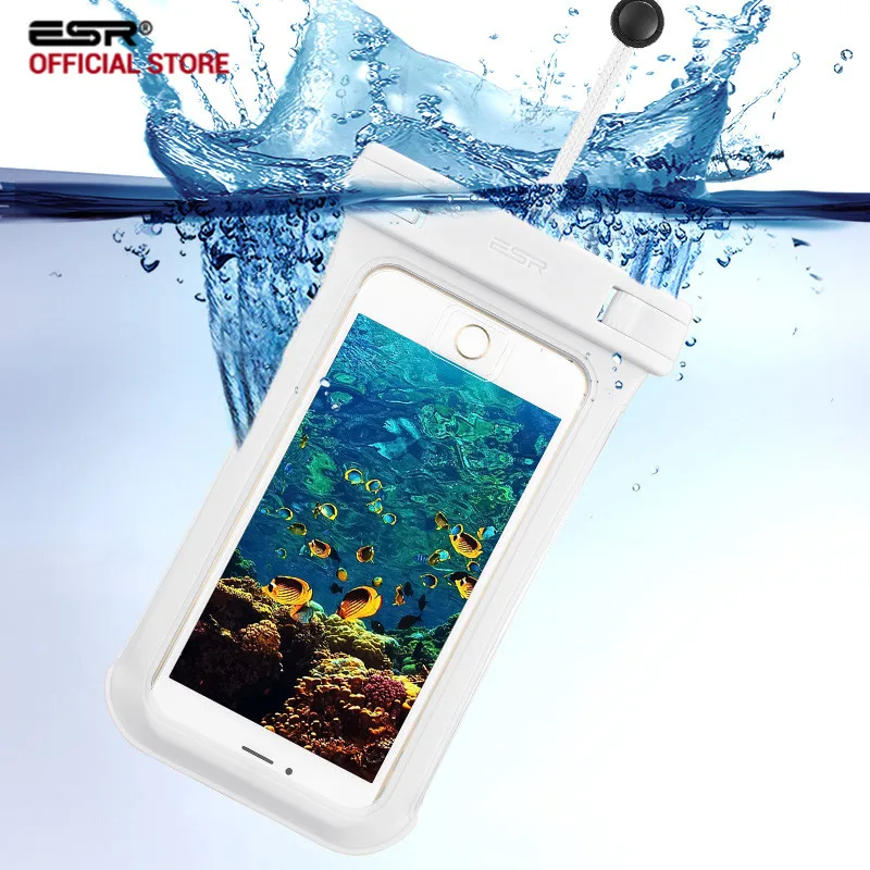 

ESR 6'' Universal IPX8 Waterproof Case For iPhone X 8 8 Plus 7 7 Plus 6 6s Plus Samsung S9 S8 Plus S7 Waterproof Pouch Swimming