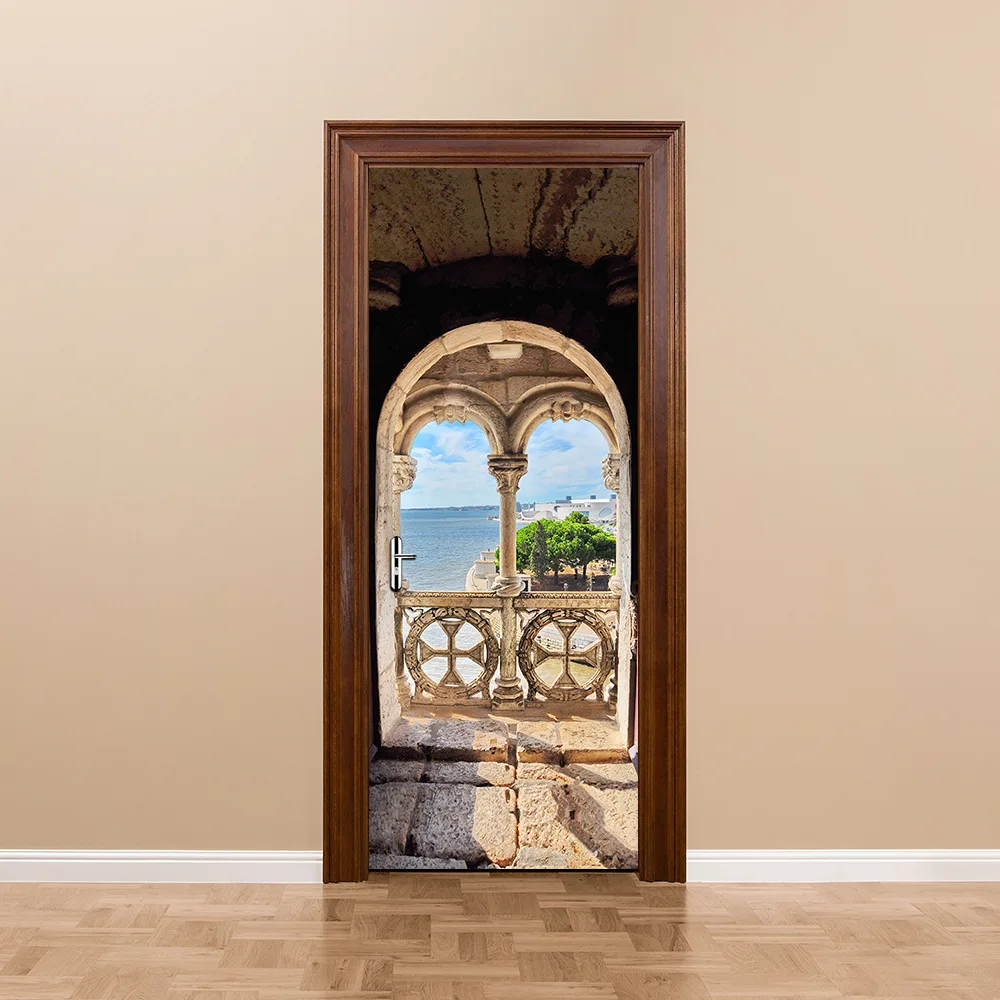 3D мусульманская Арабская культура наклейка s старая Дверь Ремонт Гостиная Спальня дверь креативное домашнее украшение Съемная Наклейка на стену
