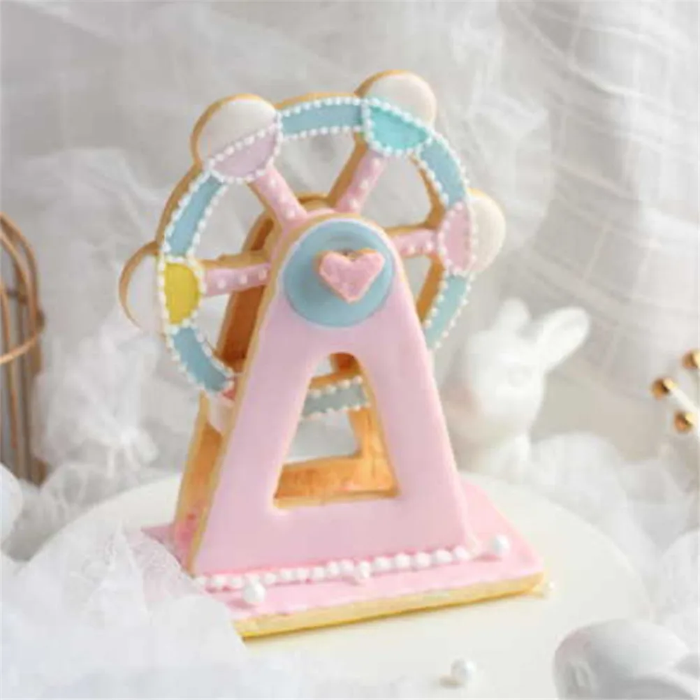 

3PCS Plastic 3D Ferris Wheel Cake Mold Fondant Cake Decorating Tools Cookie Biscuit Cutter Cake Stencil Baking Pastry Mold