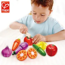 HAPE 9 шт., набор для моделирования фруктов и овощей, Когнитивная игра для детского дома, игрушки для улучшения ручных и социальных умений, кухонная игра