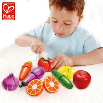 

HAPE 9pcs Simulation Fruits and Vegetables Set Cognitive Child House Play Toys Improve Hands-on and Social Skills Kitchen Game